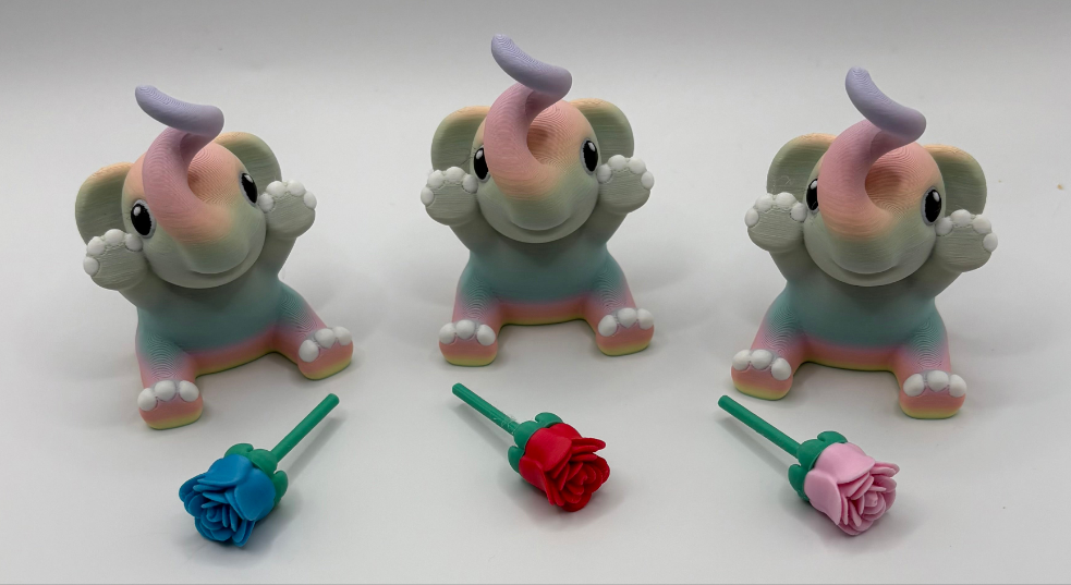 Elephant with Rose