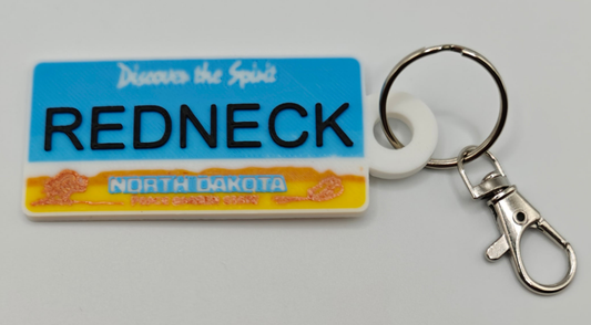 North Dakota License Plate Keychain - Customizable