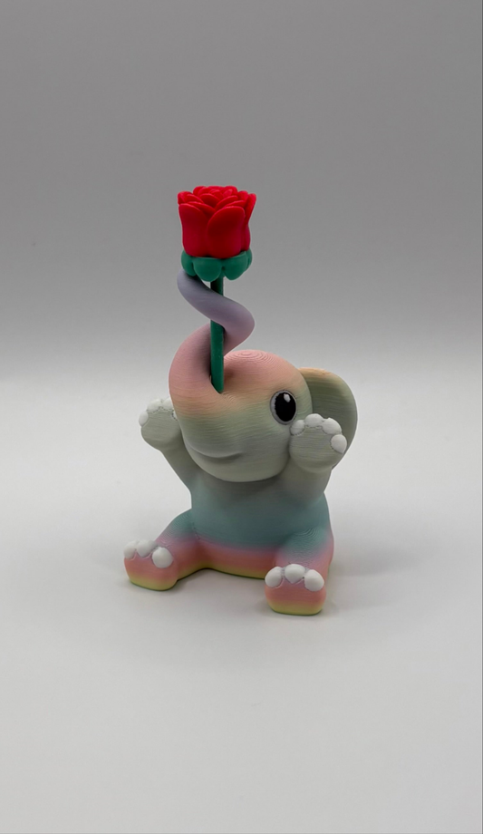 Elephant with Rose