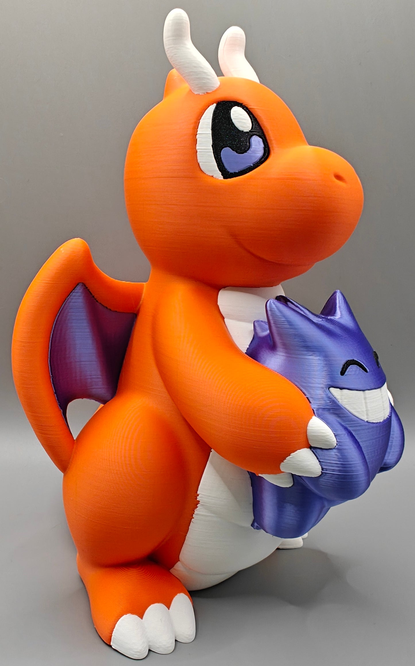 Dragonite holding Chibi Gengar  Large Figure